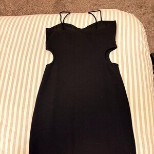 Bershka cutout black mini dress